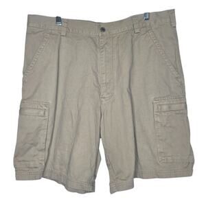 Perry Ellis Khaki Zipper Cargo Shorts Size 38 Outdoors Gorpcore Normcore Utility
